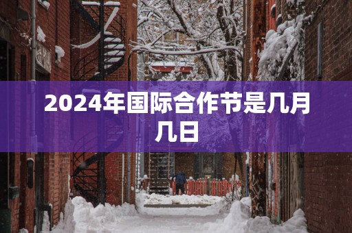 2025年国际合作节是几月几日
