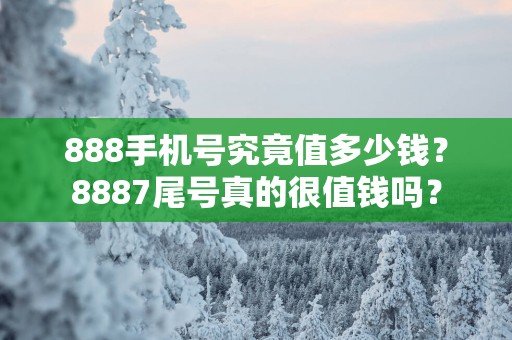 888手机号究竟值多少钱？8887尾号真的很值钱吗？