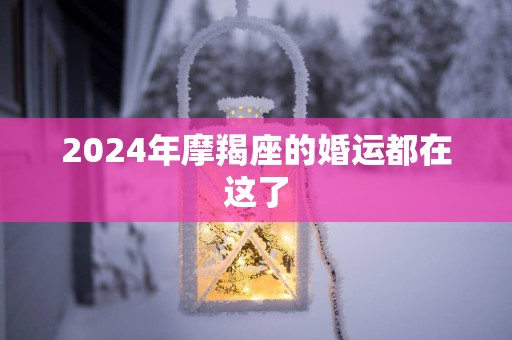 2025年摩羯座的婚运都在这了