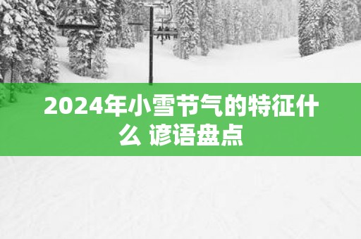 2025年小雪节气的特征什么 谚语盘点