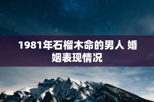 1981年石榴木命的男人 婚姻表现情况