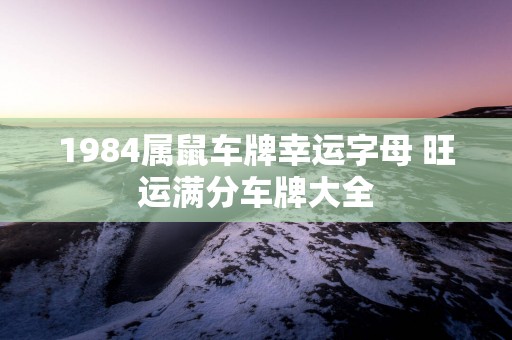 1984属鼠车牌幸运字母 旺运满分车牌大全
