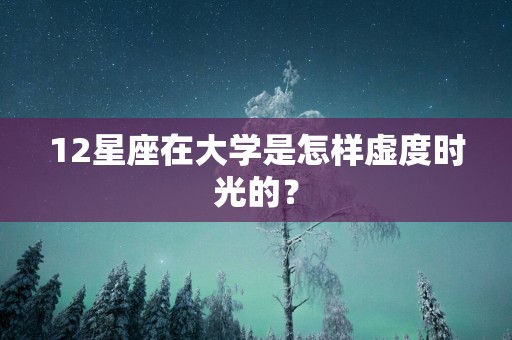 12星座在大学是怎样虚度时光的？