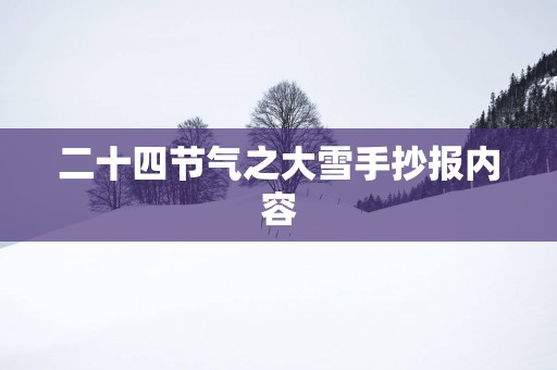 二十四节气之大雪手抄报内容
