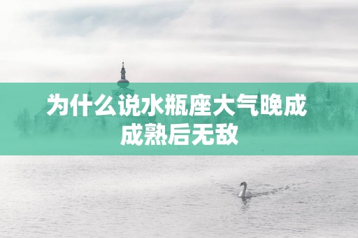 为什么说水瓶座大气晚成 成熟后无敌