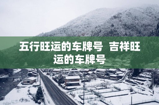 五行旺运的车牌号  吉祥旺运的车牌号