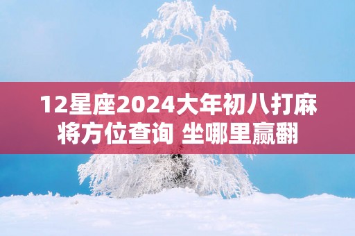 12星座2025大年初八打麻将方位查询 坐哪里赢翻