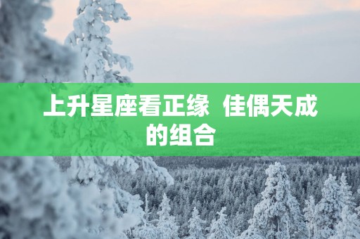 上升星座看正缘  佳偶天成的组合