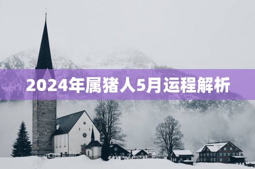 2025年属猪人5月运程解析