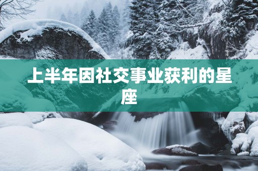 上半年因社交事业获利的星座