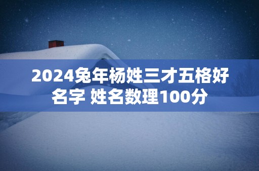 2025蛇年杨姓三才五格好名字 姓名数理100分