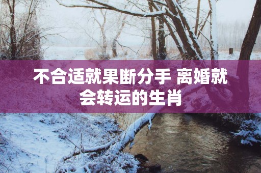 不合适就果断分手 离婚就会转运的生肖