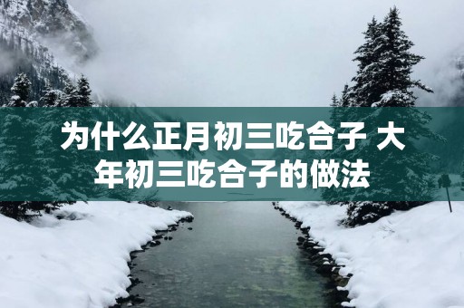 为什么正月初三吃合子 大年初三吃合子的做法