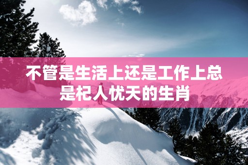 不管是生活上还是工作上总是杞人忧天的生肖