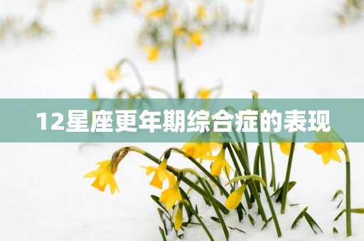 12星座更年期综合症的表现