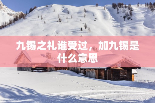九锡之礼谁受过，加九锡是什么意思