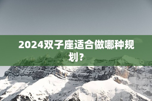 2025双子座适合做哪种规划？
