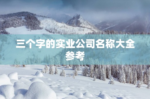 三个字的实业公司名称大全参考
