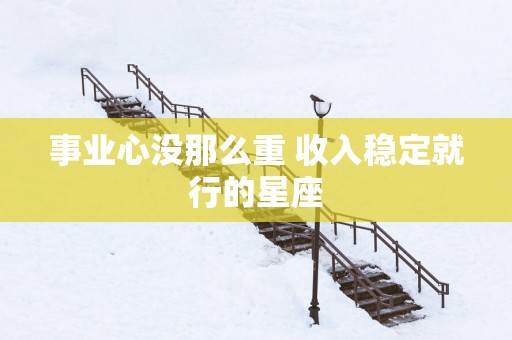 事业心没那么重 收入稳定就行的星座