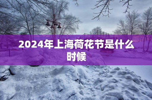 2025年上海荷花节是什么时候
