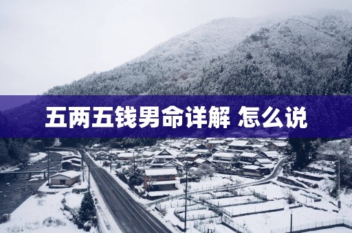 五两五钱男命详解 怎么说