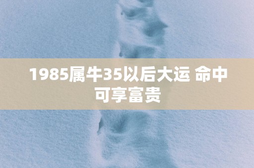 1985属牛35以后大运 命中可享富贵