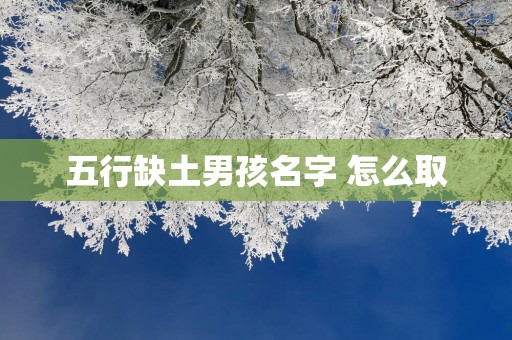 五行缺土男孩名字 怎么取