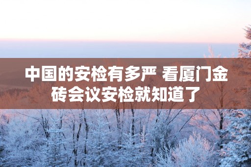 中国的安检有多严 看厦门金砖会议安检就知道了