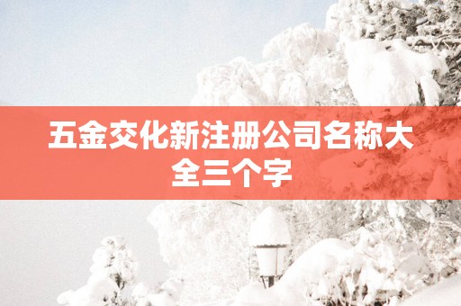 五金交化新注册公司名称大全三个字