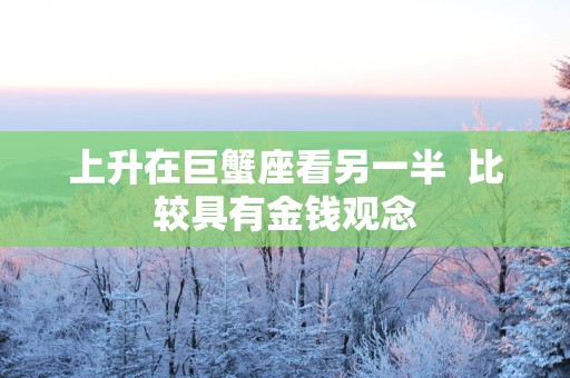 上升在巨蟹座看另一半  比较具有金钱观念