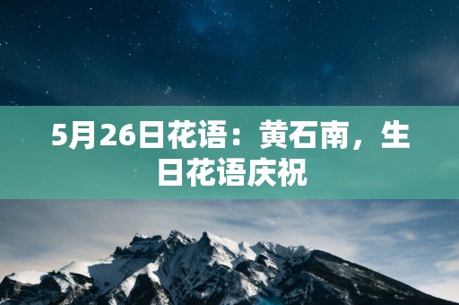5月26日花语：黄石南，生日花语庆祝