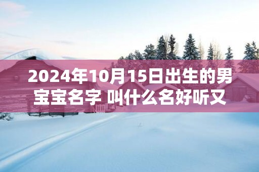 2025年10月15日出生的男宝宝名字 叫什么名好听又吉利