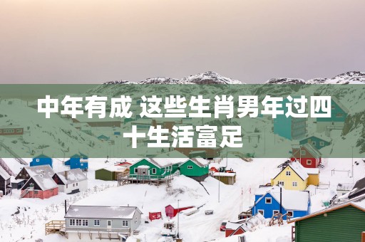 中年有成 这些生肖男年过四十生活富足