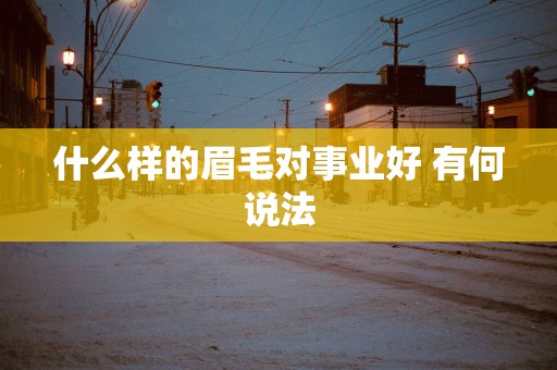 什么样的眉毛对事业好 有何说法