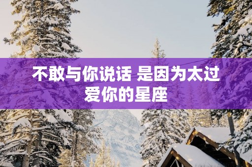 不敢与你说话 是因为太过爱你的星座