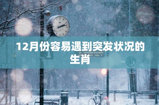 12月份容易遇到突发状况的生肖