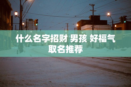 什么名字招财 男孩 好福气取名推荐