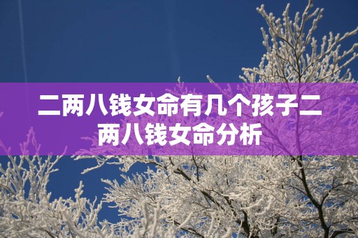 二两八钱女命有几个孩子二两八钱女命分析