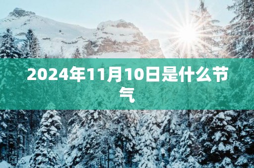 2024年11月10日是什么节气