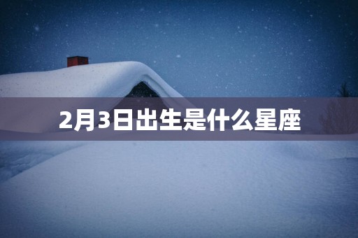 2月3日出生是什么星座