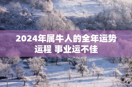 2024年属牛人的全年运势运程 事业运不佳