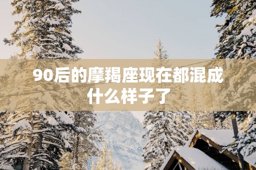 90后的摩羯座现在都混成什么样子了