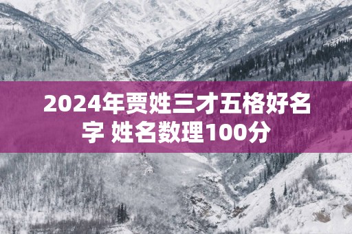 2025年贾姓三才五格好名字 姓名数理100分