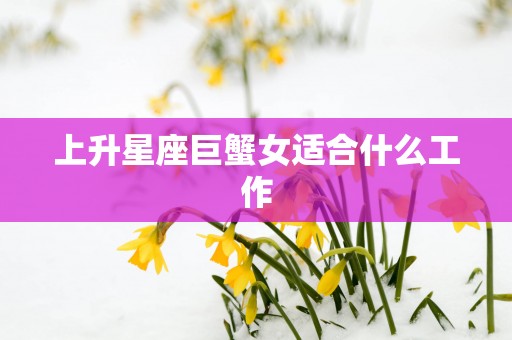 上升星座巨蟹女适合什么工作