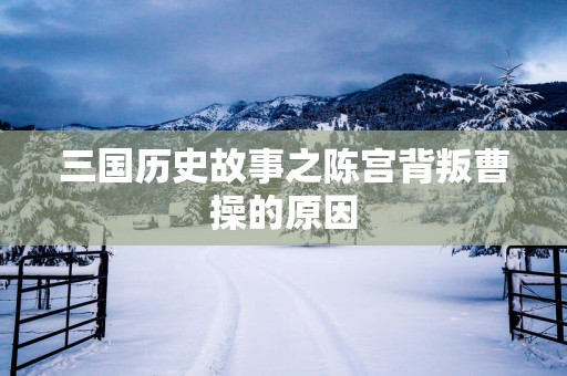 三国历史故事之陈宫背叛曹操的原因