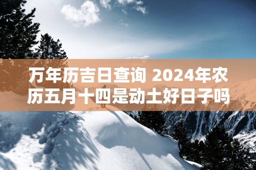 万年历吉日查询 2024年农历五月十四是动土好日子吗