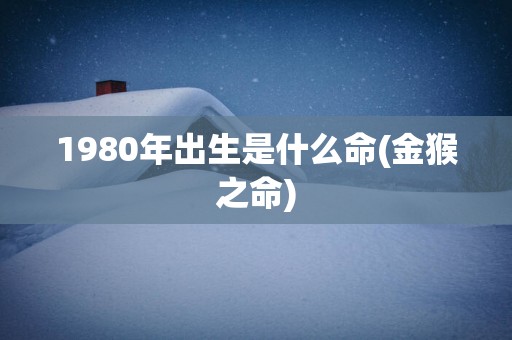 1980年出生是什么命(金猴之命)