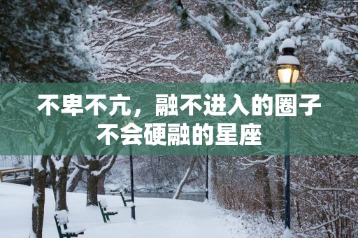 不卑不亢，融不进入的圈子不会硬融的星座