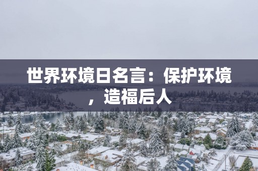 世界环境日名言：保护环境，造福后人
