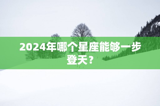 2025年哪个星座能够一步登天？